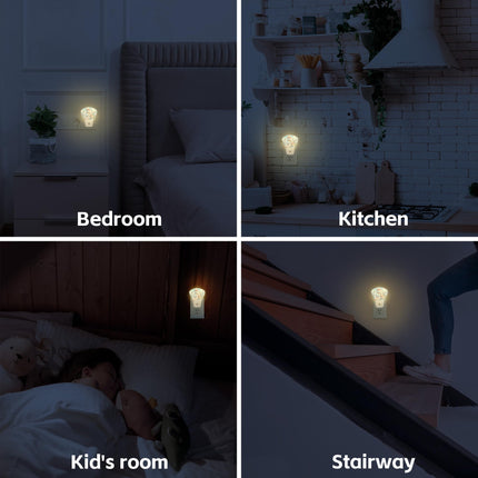Christmas Snowman Night Light for Kids Christmas Tree Night Lights Plug into Wall with Dusk to Dawn Light Sensors 0.5W LED,Warm Nightlights for Bedroom Bathroom Hallway Kitchen