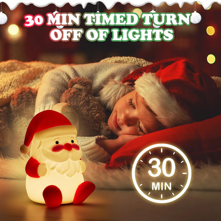 Rechargeable LED Christmas Night Light - 3 Level Dimmable Touch Lamp for Nursery and Kids Room Decor - Perfect Sleep Aid and