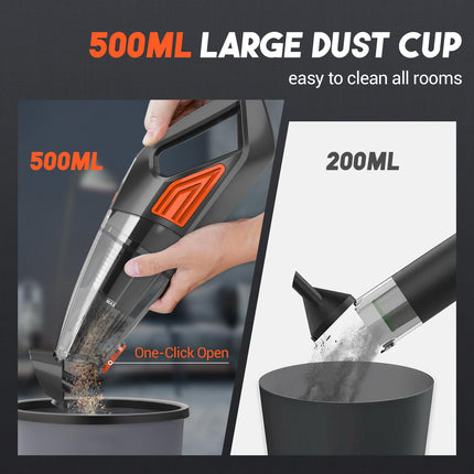 Handheld Vacuum Cordless Car Vacuum, Dust Buster Hand Vcauum Rechargeable With Largecapacity Battery, Lightweight Rechargeable Powerful Portable Vacuum For Car, Home And Pet Hair
