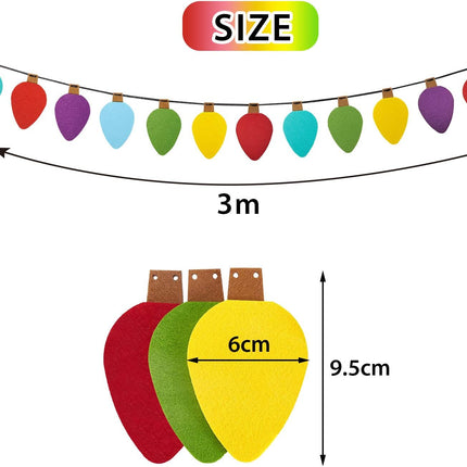 Boao 2 Christmas Felt Garland Felt Banners Hanging on The Ceiling and Wall Decorations of The Christmas Tree, with 9.8 feet and 6 Colors