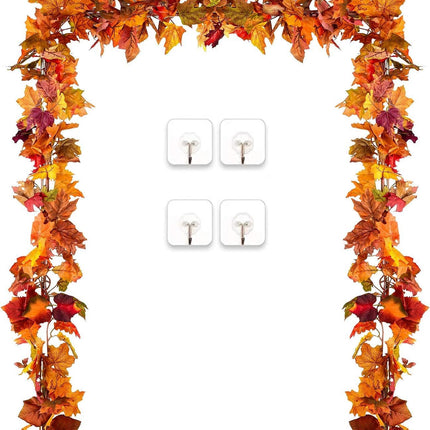 DearHouse 3 Pack Fall Garland Maple Leaf, 5.9Ft/Piece Hanging Vine Garland Artificial Autumn Foliage Garland Thanksgiving Decor for Home Wedding Fireplace Party Christmas