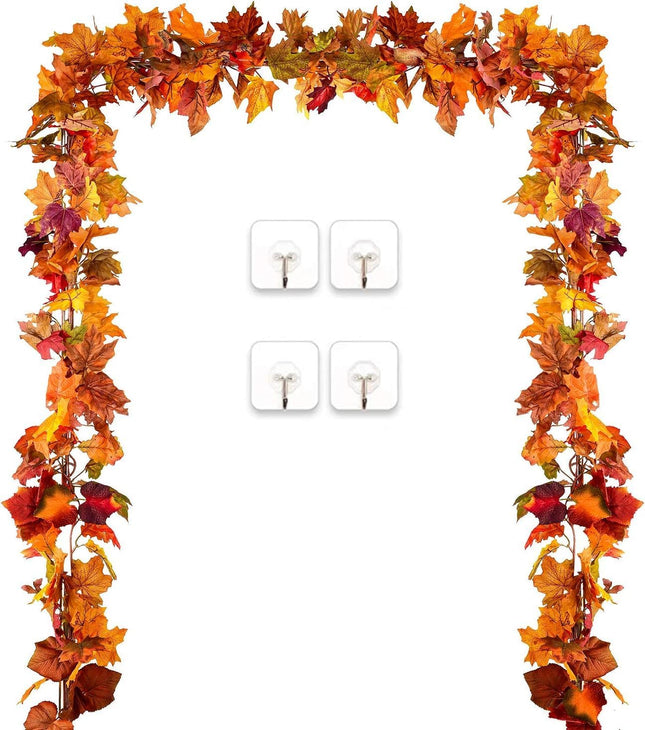 DearHouse 3 Pack Fall Garland Maple Leaf, 5.9Ft/Piece Hanging Vine Garland Artificial Autumn Foliage Garland Thanksgiving Decor for Home Wedding Fireplace Party Christmas