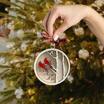 Cardinal Christmas Tree Ornaments,Red Cardinals Memorial ,It's a Visitor from Heaven,I am Always with You in Memory of Loved One Christmas Ornaments,Cardinal Bird Tree Topper Decorations (b)