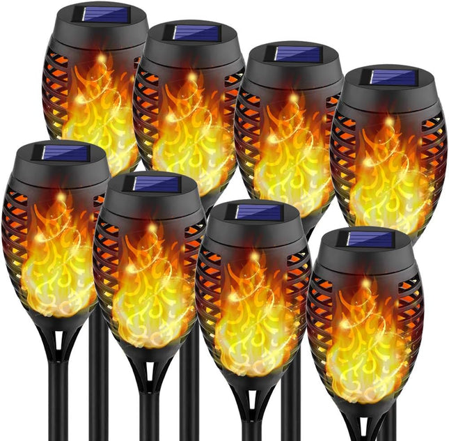 Kurifier Solar Lights Outdoor, 8Pack Solar Torch Lights Outdoor Flickering Flame, Waterproof Solar Garden Lights, Outdoor Solar Lights for Yard, Tiki Torches for Outside Decorations Patio Lawn Pathway