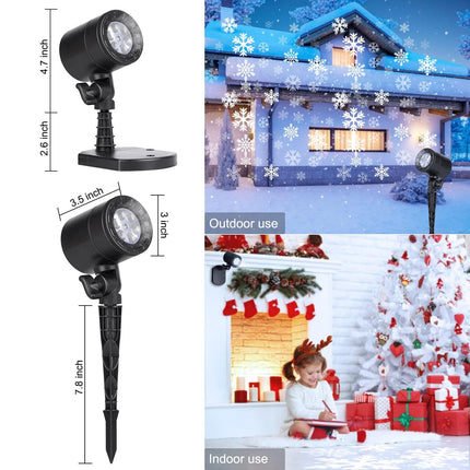 Christmas Projector Lights Outdoor, Led Snowflake Projector Lights Waterproof Plug in Moving Effect Wall Mountable Snowfall Lights for Christmas Holiday Year Indoor Home Party Decoration Show
