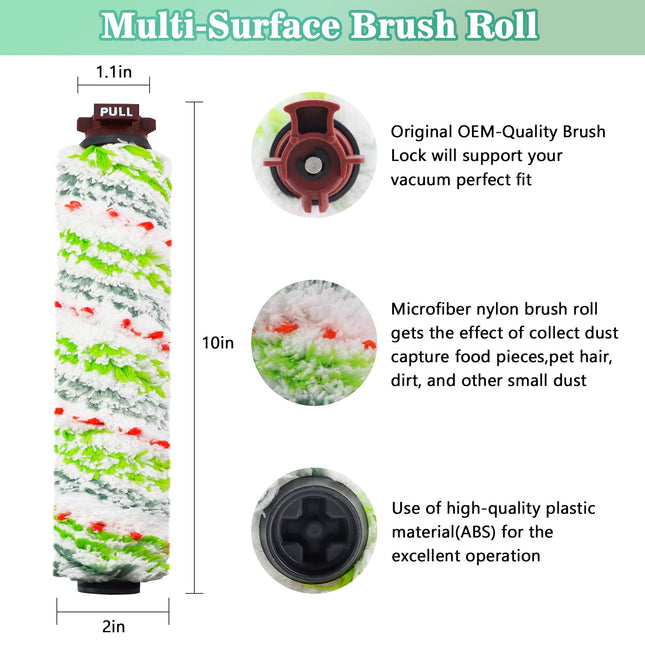 Crosswave Brush Roll And 1866 Filters For Bissel Crosswave 2306A Crosswave 1785 Series Vacuum 3 Pack 2460 Multisurface Brush Rolls & 3 Pack 1866 Vacuum Filters