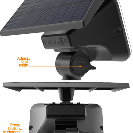 2-Pack Solar Spotlights with 64 LEDs, IP65 Waterproof Outdoor Landscape Solar Lights, 2-in-1 Wireless Solar Wall Lights for Garden and Driveway, Cool White & Warm White, 4 Modes"