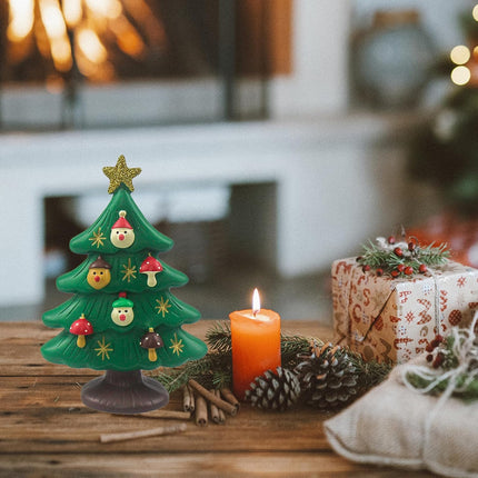 4.5 Inch Resin Tabletop Christmas Tree - Perfect for Desk, Office, or Bedroom - Adorable Miniature Christmas Tree Decorations - Great