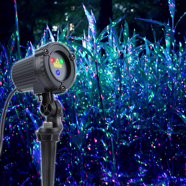Laser Christmas Lights,Outdoor Garden Laser Lights Projector, Motion Star 3 Color Red Green Blue,Water Proof,Suitable for Outdoor Garden Decorative Lights