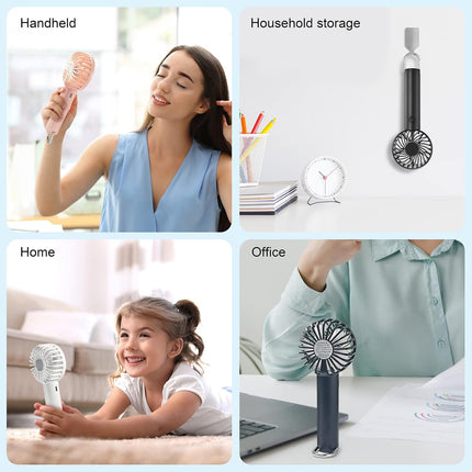 Portable Handheld Fan, 2200 Mah Usb Rechargeable Personal Fan, Battery Operated Small Fan With 3 Speeds For Outdoor Indoor Travel
