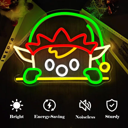 Christmas Neon Sign Christmas Elfs Led Sign Neon Christmas Lights Led Window Christmas Decorations Light Up Christmas Sign Lighted Christmas Little Elf Wall Decor
