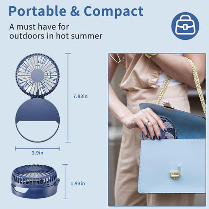 Handfan Portable Necklace Fan, Rechargeable Mini Personal Neck Fan, Hands Free Battery Operated Wearable Fan For Travel Outdoor