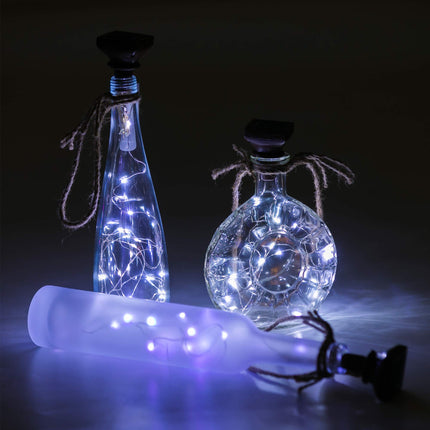 VOOKRY 8 Pack Solar Powered Wine Bottle Lights, 20 LED Waterproof Outdoor Solar Fairy String Cork Lights for Wedding,Christmas,Birthday,Halloween,Garden,Patio,Tabletop,Indoor Decor (Cool White)