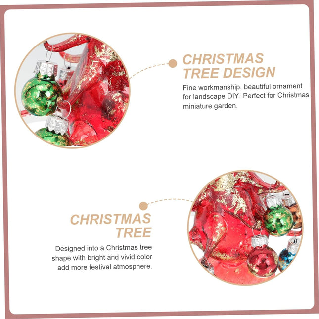 Glass Christmas Tree Miniture Decoration Christmas Decor Artificial Christmas Tree Christmas Table Centerpiece Glass Christmas Trees for Table Mini Sisal Glass Bell Christmas Tree
