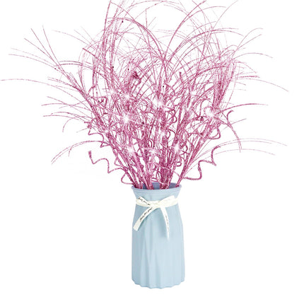 6 Pcs Christmas Glitter Ting Branches Stems Ornaments 21.6" Decorative Glittery Sticks Curly Twigs Picks for Christmas Tree Sprays Wreath Crafts Tree Topper Fillers Holiday Home Decor (6, Pink)