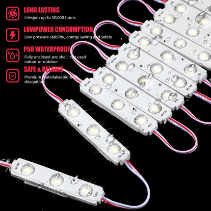 100 Pcs LED Module Replacement Lights for Inflatables White 6000K 100Ft 5730 SMD 150LM Per LED Module Waterproof Inflatable LED Light Replacement with Tape Adhesive Backside for Christmas