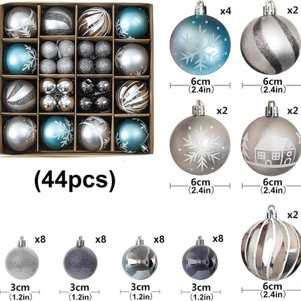 Silver Christmas Tree Ball Ornaments, Christmas Garland Ball Ornaments Shatterproof Christmas Garland Ornaments, Silver Ornaments for Christmas Tree Christmas Tree Garland Ornaments