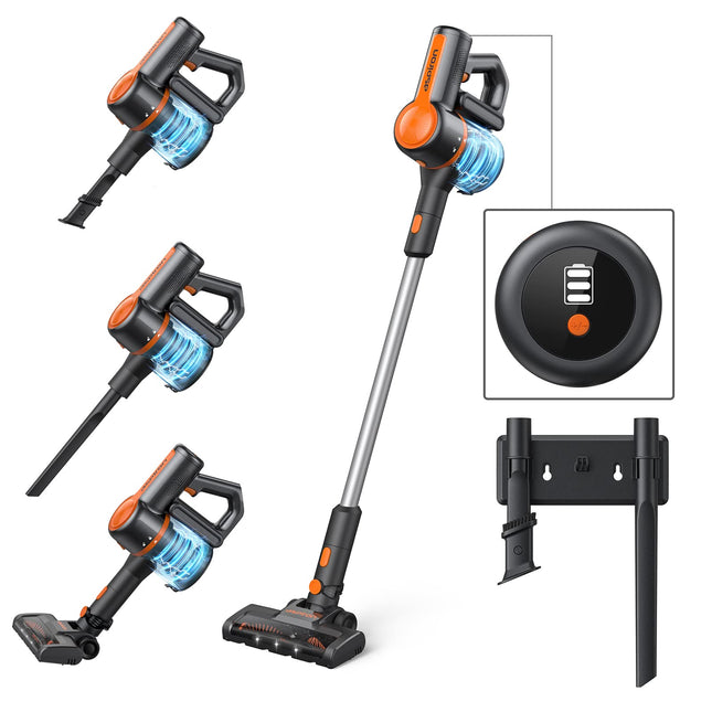 Aspiron Cordless Vacuum Cleaner, 25Kpa 250W Brushless Motor Cordless Stick Vacuum 6 In 1 With 50Mins Long Runtime,Led Light, Pet Hair Vacuum Cordless For Carpet Hard Floor Car
