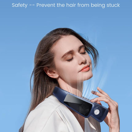 Ferrisa Portable Neck Fan Freedom Personal Neck CoolerPortable 3Speed Neck Fan, HandsFree Wearable Design, Lightweight, Cordless