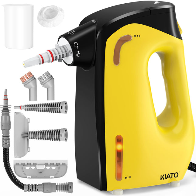 Handheld Steam Cleaner, Kiato Steamer With Lock Button For Hands, 120℃ Continuous Steam, Unlimited Use Time, For Cleaning Home Furniture Upholstery Sofa Grout Tile
