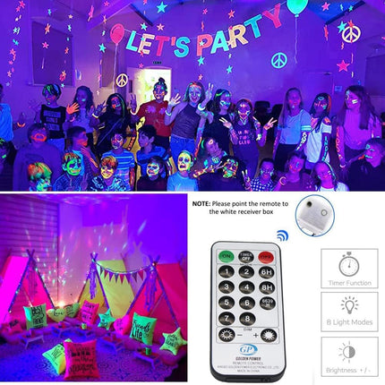 Solhice Black Light Curtain String Lights for Glow Party 10ft x10ft 306 LEDs, Blacklight with Remote Control for Christmas Bedroom Birthday Fluorescent Party Indoor Décor