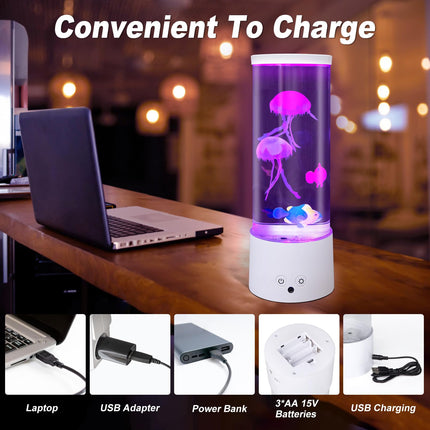 Stingmon Jellyfish Lamp, 16 Color LED Jellyfish Desk Lamp, Mood Lamp, Decorative Home and Office, Sleep Relaxation, Give Children, Teenagers, Girls, Boys, Adults Ideal Christmas Presents