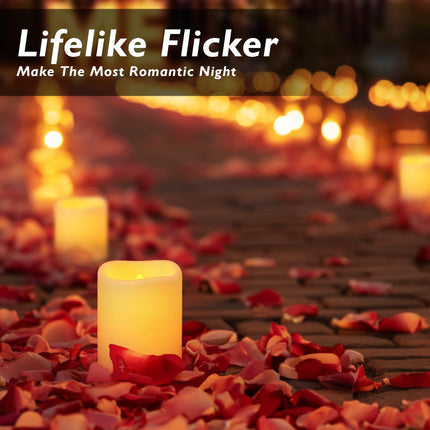 Homemory 24Pack Flickering Flameless Votive Candles, 200+Hour Long Lasting Electric Fake Candles, Battery Operated LED Tealight for Wedding, Christmas Decorations, Outdoor (Battery Included)