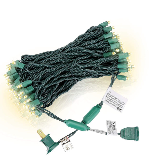 100 Counts Warm White LED Christmas Lights – 50ft 5mm White Christmas Lights Outdoor Commercial Grade Waterproof, Indoor Christmas Tree Decorations, Green Wire Mini String Lights, UL, IP:65