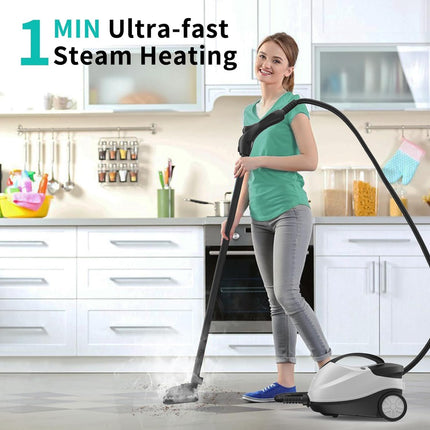 Aspiron Steam Cleaner Powerful Multipurpose Portable Heavy Duty Steamer For Carpets, Floors, Cars, Tiles, And Grout Cleaning With 70S Heat Up, 6M Power Cord Deep Continuous Ondemand Steamer For Home