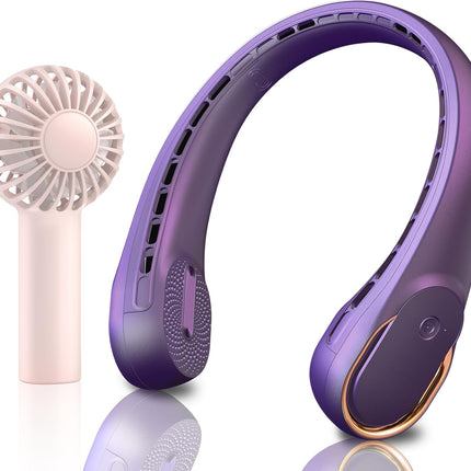 Portable Fan, Neck Fan Mini Handheld Fan, 3 Speeds, Usb Rechargeable, Long Use Time, Battery Operate Small Personal Fan For Women