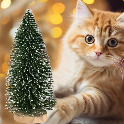 Yahpetes Artificial Mini Christmas Trees, 30 Pcs Sisal Snow Pines in 5 Sizes, Crafting Displaying Decoration, Tabletop Xmas Tree for Home, Party (Pink/White/Green)