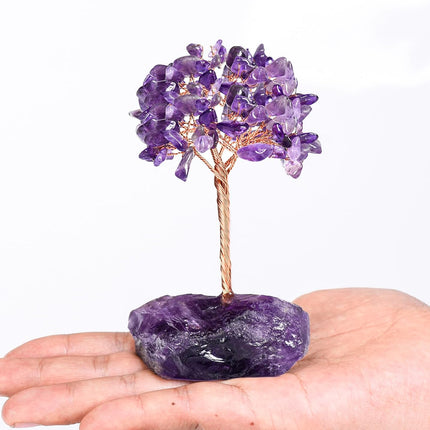 Amethyst Crystal Tree of Life,Money Tree Decorations,Crystals and Healing Stones,Reiki Positive Energy Gemstones Tree,Purple Room Office Desk Feng Shui Tree Decor Meditation s for Women