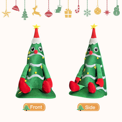 Funny Christmas Tree Hat, Novelty Santa Hat, Xmas Holiday Hat for Adults, Cute Christmas Tree Topper, Unisex, Velvet, Christmas Theme Costume, Winter Party Favors