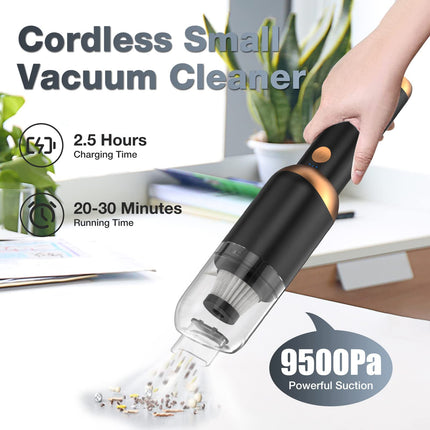 Fanisic Mini Handheld Vacuum Cleaner, 9500Pa Cordless Car Vacuum Rechargeable, Hand Vacuum & Detachable Led Flashlight 2 In 1, Lightweight Vacuum Cleaner For Laptop Keyboard, Piano, Crevices, Crumbs