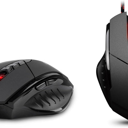 Bloody V7 Ergonomic Claw Grip Gaming Mouse with Rubberized Black Coating - Macros/Scripting/Automation - 8 Programmable Buttons - 3200 DPI