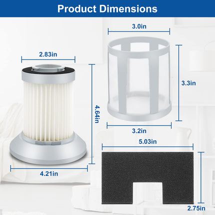 Filter Compatible With Bissell 2156, 2156A, 1665, 16652, 1665W Zing Canister Vacuum Cleaner, Replace Part 1613056, 2Pcs 2156A Filter + 4 Post Motor