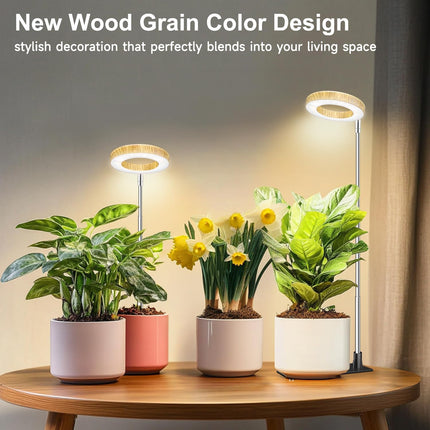 Aokrean Grow Light, Full Spectrum Plant Lights for Indoor Growing with Base | 48 LEDs Halo Grow Lamp for Small Plants, Base/Soil Insert, 6.5-26in Adjustable, 3 Spectra, 3/9/12H Timer,10 Brightness,3 Pack