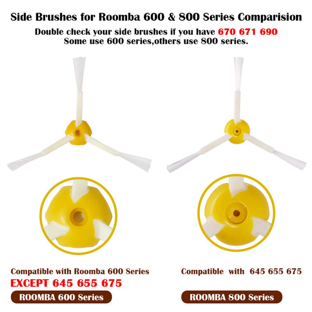 Accessory Kit Bristle Beater & Side Brushes & Aero Vac Filters Compatible With Irobot Roomba 600 Series 585 595 614 618 620 630 650 660 680 685 690 692 694 695 Vacuum Parts