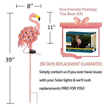 HOMEIMPRO Garden Solar Lights, Flamingo Pathway Outdoor Stake Metal Lights, Waterproof Warm White LED for Lawn,Patio, Courtyard, Mothers Day s for Mom Grandma
