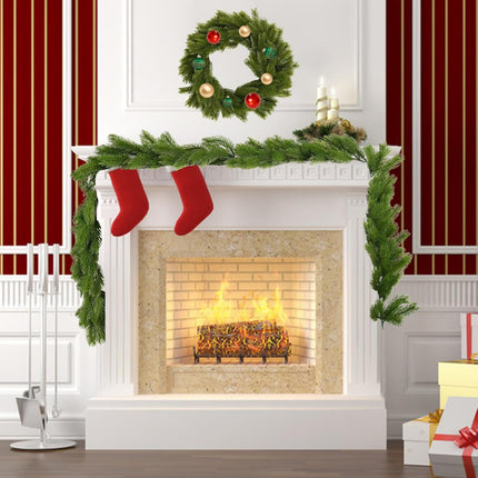 Christmas Norfolk Pine Garland for Mantle Stair Railing Door Xmas Wreath DIY Festival Decoration Artificial Realistic Greenery Pine Garland (5 Foot Long)