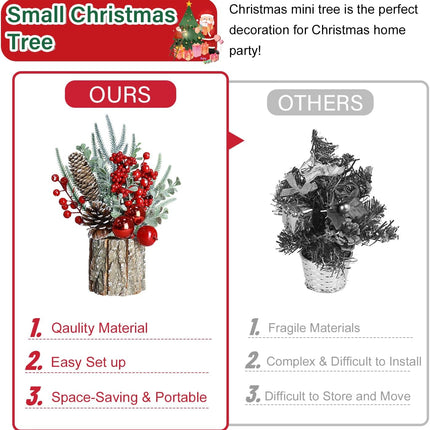 Small Tabletop Christmas Tree Mini Artificial Christmas Tree Little Potted for Desk Xmas Trees Pine Cone Christmas Trees Pencil Christmas Table Centerpieces for Christmas Office Home Decor