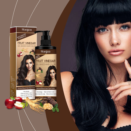 Hoegoa Black Hair Cream Plant Extract Natural Hair Gentle Color Development Easy Cleaning Fresh And Smooth Hair Agent