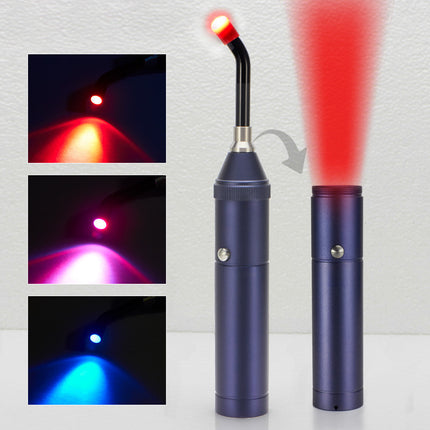 E-commerce Red Light Flashlight with Five Light Sources, Nose and Ear Canal Relief, Light Guide Rod, LED Infrared Lamp, Battery