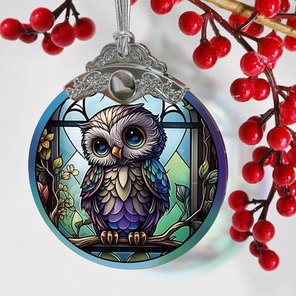 Owl Christmas Ornaments - Owl Hanging Ornament - Owl Christmas Decor - Owl Suncatchers for Windows - Christmas Owl s - Owl Lovers s - Owl Ornaments for Christmas Tree