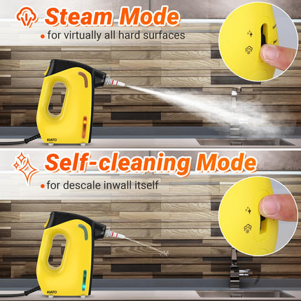 Handheld Steam Cleaner, Kiato Steamer With Lock Button For Hands, 120℃ Continuous Steam, Unlimited Use Time, For Cleaning Home Furniture Upholstery Sofa Grout Tile
