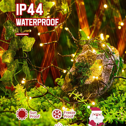 Minetom Cluster Lights Christmas Battery Operated Outdoor, 2 Pack 10Ft 120 LED Battery Christmas Tree Lights Firecracker String lights Waterproof Twinkle Lights for Indoor Wreath Xmas Tree Decorations