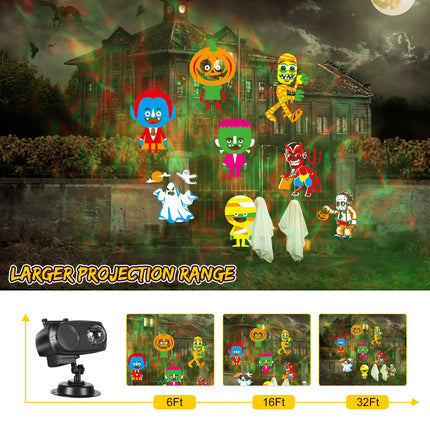Christmas Decorations Projector Lights Outdoor , 20 Cards & 3D Wave Waterproof Projector Lights with Remote Control, Suitable for Various Halloween Christmas Festival Party