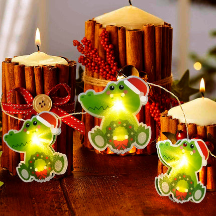 Led Dinosaur Christmas Lights 9.8ft 10 Led Dinosaur String Lights Room Decor for Kids, Battery Operated String Lights 8 Modes Dinosaur Decor Christmas Tree Party Bedroom Nursery Decor