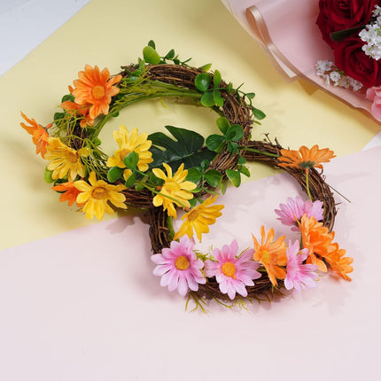 Grapevine Wreath Set, Marrywindix 6 Pieces Natural Vine Branch Wreath Christmas DIY Rattan Wreath Garland for Christmas Holiday Craft Wedding Decor (8 in.)