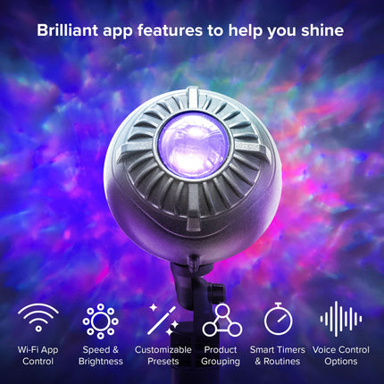BlissLights Oblivia - IP65 Outdoor Nebula Cloud Projector, LED Landscape Lighting, Garden Path Light for Year-Round Exterior Decor, Christmas, or Events (RGB)